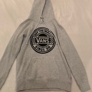 girls, light grey vans hoodie